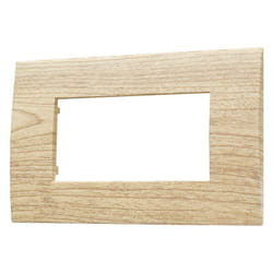 Placca serie Venus, 4 moduli, plastica, legno chiaro, compatibile con serie Vimar Arkè Ettroit VA83404