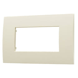 Placca serie Venus, 4 moduli, plastica, sabbia, compatibile con serie Vimar Arkè Ettroit VA83409