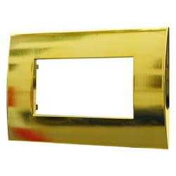 Placca serie Venus, 4 moduli, plastica, oro lucido, compatibile con serie Vimar Arkè Ettroit VA83412