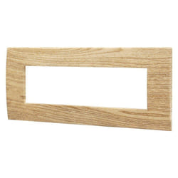 Placca serie Venus, 7 moduli, plastica, legno chiaro, compatibile con serie Vimar Arkè Ettroit VA83704