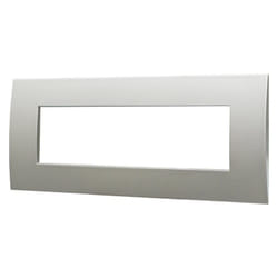 Placca serie Venus, 7 moduli, plastica, argento, compatibile con serie Vimar Arkè Ettroit VA83706