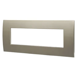 Placca serie Venus, 7 moduli, plastica, titanio, compatibile con serie Vimar Arkè Ettroit VA83708