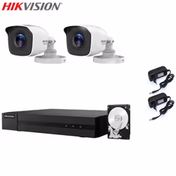 Il kit di videosorveglianza comprende: 1x HWD-7104MH-G Hikvision 5in1, 4 canali BNC + IP, Ultra HD 4K - 8 Mpx 2x Telecamere H ...