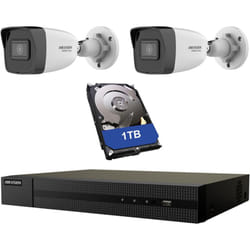 Kit videosorveglianza Hikvision 2X telecamere 2MPX nvr 1TB hiwatch 4 canali 6 mpx