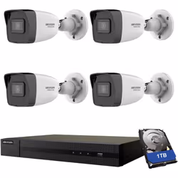 Kit di Videosorveglianza HWN-2104MH e HWI-B020H 2.8MM Sistema NVR con 4 Canali e Telecamere HD Il sistema comprende un NVR a ...