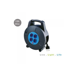 V-tac - Bobina Prolunga Cavo Elettrico Con Avvolgicavo 10 Metri Con Spina 16A e 4 Prese Bipasso Schuko Con Protezione Termica Ripristinabile 3x1.5