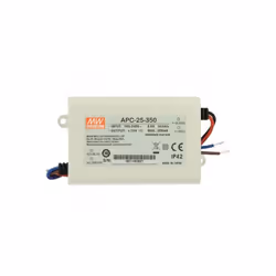 Un Alimentatore Trasformatore Corrente Costante Led Driver CC 350mA 25V-70V DC 25W IP42 Marca "MW MEAN WELL" Modello APC-25-3 ...