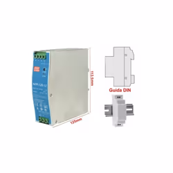 Trasformatore Alimentatore Rotaia Industriale Per Barra Guida DIN Universale Rail Power Supply Marca MW MEAN WELL,Modello NDR ...