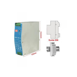 MW MEAN WELL NDR-120-12 Trasformatore Rotaia Industriale 12V 120W 10A Barra Guida DIN Rail Power Supply Input 220V 110V