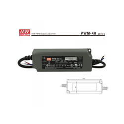 Mean Well - Alimentatore Led mw PWM-40-12 Dimmerabile 40W 12V IP67 Dimming 3 in 1 0-10V 10V pwm Resistance