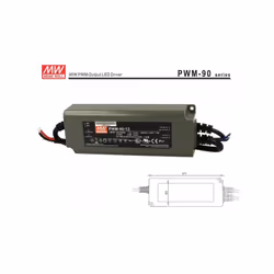 Un Alimentatore Trasformatore CV Led Professionale Marca MW MEAN WELL Modello PWM-90-12 Dimmerabile 3 in 1 Con Segnale 0-10VD ...