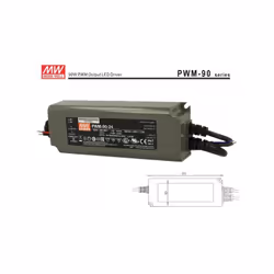 Un Alimentatore Trasformatore CV Led Professionale Marca MW MEAN WELL Modello PWM-90-24 Dimmerabile 3 in 1 Con Segnale 0-10VD ...