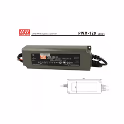 Un Alimentatore Trasformatore CV Led Professionale Marca MW MEAN WELL Modello PWM-120-12 Dimmerabile 3 in 1 Con Segnale 0-10V ...
