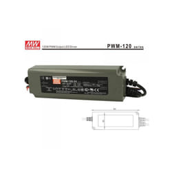 Mean Well - Alimentatore Led mw PWM-120-24 Dimmerabile 120W 24V IP67 Dimming 3 in 1 0-10V 10V pwm Resistance