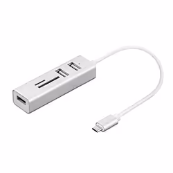 Nilox NX090301141, USB 3.2 Gen 1 (3.1 Gen 1) Type-C, Argento, MicroSD (TransFlash), SD, USB 2.0, Windows 10, Windows 7, Windo ...