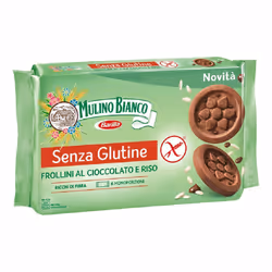 Mulino Bianco Frollini Cioccolato e Riso sono un alimento senza glutine per le persone celiache e intolleranti al glutine.

F ...