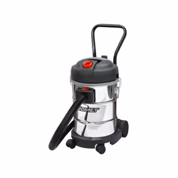 Watt 1400 - Potenza aspirazione > 24 kPa Serbatoio acciaio l 30 - Peso Kg 8,5 Attacco mm 35 - Tubo plastica m 2,5 Motore sile ...