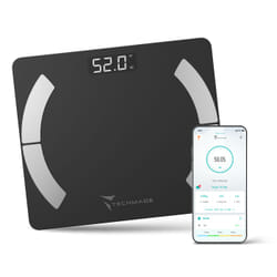 Techmade TM-SCALE-BK bilance pesapersone Rettangolo Nero Bilancia pesapersone elettronica