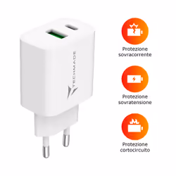 Techmade TM-389 Caricabatterie per dispositivi mobili Universale Bianco AC Ricarica rapida Interno