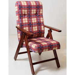 Poltrona Molisana in tessuto scozzese bordeaux