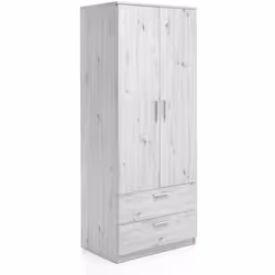 Armadio Bianco Chelsea con 2 Ante e 2 Cassetti - 80x53x196H cm Armadio bianco Chelsea con 2 ante e 2 cassetti, profondità 18 ...