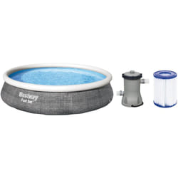 Piscina tonda gonfiabile fuori terra Bestway rattan grigio 396 x H84 cm