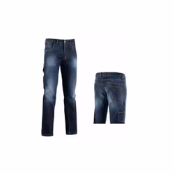 PANTALONE JEANS DIADORA STONE Denim stretch 5 tasche, portamartello, tasca portametro, lavaggio stone wash. CLOSE UP: Lavaggi ...