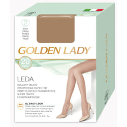 Golden Lady Collant velato Leda 20 Den melon 2 paia taglia 3