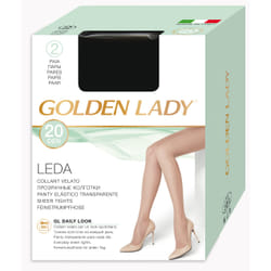 Golden Lady Collant velato Leda 20 Den nero 2 paia taglia 3