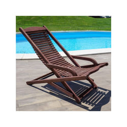 Sedia a sdraio in teak pieghevole per arredo piscina