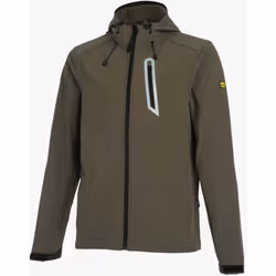Giacca softshell, 3 tasche frontali di cui una sulpetto, dettagli rifrangenti, cappuccio regolabile. CE ISO 13688:2013 Ideale ...