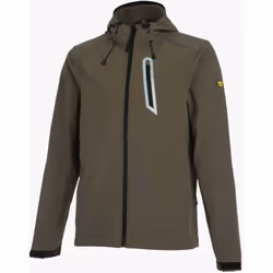 Giacca softshell, 3 tasche frontali di cui una sulpetto, dettagli rifrangenti, cappuccio regolabile. CE ISO 13688:2013 Ideale ...