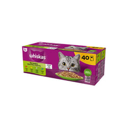 Whiskas - Multipack per Gatti con Manzo, Pollo, Tonno e Salmone da 40x85 gr
