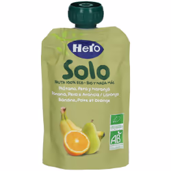 Hero Solo Frutta Frullata Banana, Pera e Arancia Biologiche 100 g Sciroppo