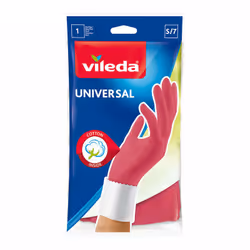 Guanto universale formato s colore rosa. Materiale: cotone / lattice. Polivalente. 146078 vileda. Indice di protezione IP : I ...