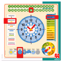 Goula - Grand Format Horloge Calendrier Allemand