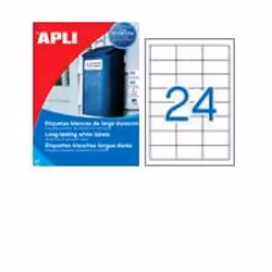 APLI 01226, Bianco, Poliestere, Laser, 64,6 x 33,8, 480 pz, 20 fogli