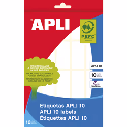 APLI 01641, Bianco, Quadrato, Permanente, FSC, 19 mm, 40 mm