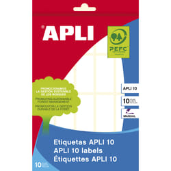APLI 01641 etichetta autoadesiva Quadrato Permanente Bianco 200 pz
