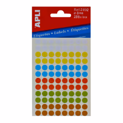 APLI 02092, Blu, Marrone, Verde, Rosso, Bianco, Giallo, Rotondo, Permanente, FSC, 8 mm, 288 pz