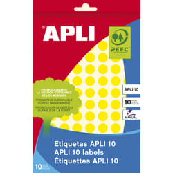 APLI 02730 etichetta autoadesiva Rotondo Permanente Giallo 1008 pz