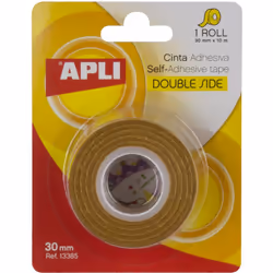 Rotolo di nastro biadesivo 30 mm x 10 m, facile da rimuovere. Resistente e durevole per fissare oggetti su superfici piane. A ...