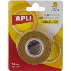 Apli - 13385, Nastro biadesivo 30 mm x 10 m