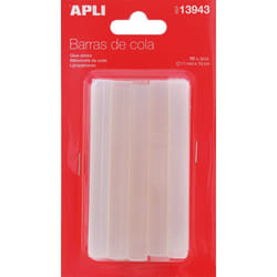 Apli - 13943 - Pack de 10 barras para pistola de cola, 11 mm x 10 cm, color transparente