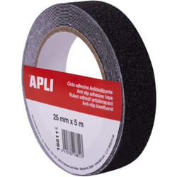 Apli - 18811 - Nastro antiscivolo in pvc resistente, 25 mm x 5 m, per interni ed esterni, colore: Nero
