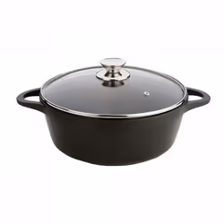 Valira 4140/25, Pirofila casseruola, Rotondo, Alluminio pressofuso, Ceramica, Gas, Induzione, Piastra sigillata, Nero, 1 pz