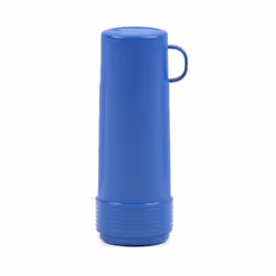 Thermos per liquidi da 0,5 L con bottiglia isolante in vetro a doppia parete prodotta in gna, colore blu.