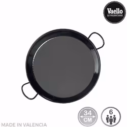 Padella per paella tradizionale in acciaio smaltato ø34cm (6 persone). vaello