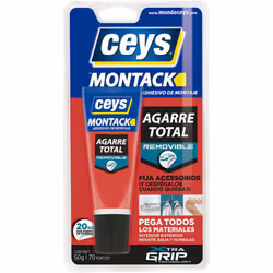 Ceys montack 50g. Mastice adesivo per incollare e fissare tutti i materiali. Sostituisce chiodi, viti e caviglie di riempimen ...