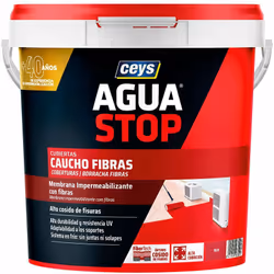 Aguastop fibre di gomma rosse 5 kg. impermeabilizzante a base di gomma fibrorinforzata.